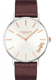 Coach Perry 14503154 Women's Watch – White Dial with Brown Leather Strap