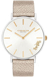 Coach Perry 14503157 Women's Watch – White Dial with Beige Leather Strap