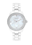Coach Preston 14503661 Women's Watch – Mother of Pearl Dial with White Steel Strap