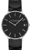 Coach Charles 14602157 Men's Watch – Black Dial with Black Leather Strap