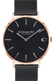Coach Charles 14602470 Men's Watch – Black Ion Dial with Black Mesh Bracelet