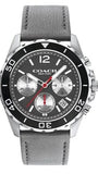 Coach Kent 14602561 Men's Chronograph Watch – Grey Dial with Grey Leather Strap