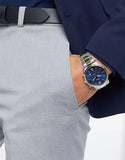 Fossil FS5706 Neutra Chronograph Men's Watch – Blue Dial & Two-Tone Steel Strap