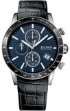 Hugo Boss 1513391 Rafale Chronograph Men's Watch – Blue Dial & Black Leather Strap