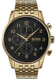 Hugo Boss 1513531 Navigator Men's Watch – Black Dial & Gold Steel Bracelet