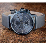 Hugo Boss Architectural Grey Dial Grey Leather Strap Watch for Men - 1513570