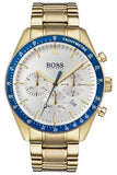 Hugo Boss 1513631 Trophy Quartz Men's Watch – White Dial & Gold Steel Strap