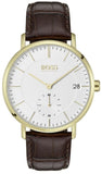 Hugo Boss 1513640 Corporal Men's Watch – White Dial & Brown Leather Strap