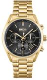 Hugo Boss 1513848 Champion Men's Watch – Black Dial & Gold Steel Bracelet