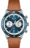 Hugo Boss 1513860 Santiago Quartz Men's Watch – Blue Dial & Brown Leather Strap