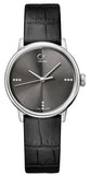 Calvin Klein Women's Watch K2Y2Y1CU with Grey Dial & Black Leather Strap