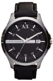 Armani Exchange Hampton AX2101 Men's Chronograph Watch – Classic Black Dial with Black Leather Strap