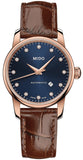 Mido M7600.3.65.8 Baroncelli Automatic Women's Watch – Midnight Blue Dial & Brown Leather Strap