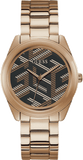 Guess GW0607L3 Cubed Analog Women’s Watch – Black Dial & Rose Gold Steel Strap