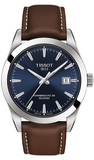 Tissot T127.407.16.041.00 Gentleman Powermatic 80 Silicium Men's Watch – Blue Dial & Brown Leather Strap