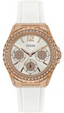 Guess W0846L5 Starlight Diamonds Women's Watch – White Dial & White Rubber Strap