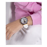 Guess GW0553L2 Fusion Chronograph Women’s Watch – White Dial & White Leather Strap