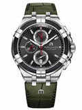 Maurice Lacroix AI1018 Aikon Chronograph Men’s Watch – Black Dial & Green Leather Strap