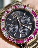 Michael Kors MK6972 Everest Chronograph Quartz Women's Watch – Black Dial & Rose Gold Steel Strap
