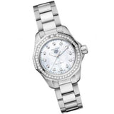 Tag Heuer Aquaracer Professional 200 Quartz Diamond Mother of Pearl Dial Silver Steel Strap Watch for Women - WBP1417.BA0622