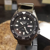 Seiko 5 Sports SRPD65K4 Automatic Men's Watch – Black Dial & Green Nylon Strap
