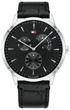 Tommy Hilfiger 1710391 Brad Chronograph Men's Watch – Black Dial & Black Leather Strap