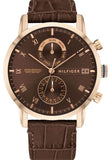 Tommy Hilfiger 1710400 Kane Men's Watch – Brown Dial & Brown Leather Strap