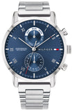 Tommy Hilfiger 1710401 Kane Men's Watch – Blue Dial & Silver Steel Bracelet