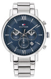 Tommy Hilfiger 1710409 Evan Chronograph Men's Watch – Blue Dial & Silver Steel Bracelet