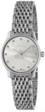 Gucci YA1265019 G-Timeless Quartz Women's Watch – Silver Dial & Silver Steel Bracelet