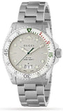 Gucci YA136336 Dive Quartz Men's Watch – White Dial & Silver Steel Bracelet