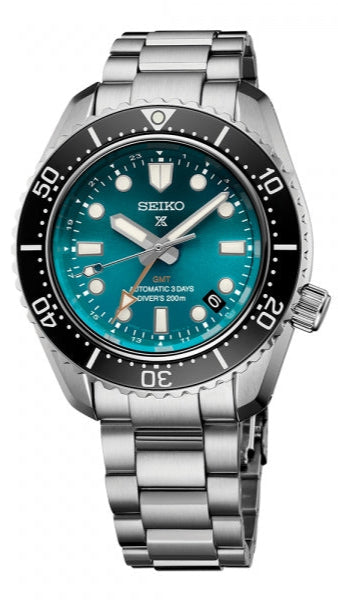 Seiko Prospex Diver Automatic Turquoise Dial Silver Steel Strap Watch for Men - SPB475J1