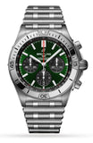 Breitling Chronomat B01 42 AB01343A1L1A1 Men's Watch – Green Dial with Silver Stainless Steel Strap