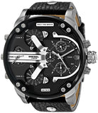 Diesel DZ7313 Mr. Daddy Chronograph Men's Watch – Black Dial & Black Leather Strap