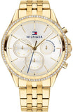 Tommy Hilfiger 1781977 Ari Multifunction Diamonds Women's Watch – Silver Dial & Gold Steel Bracelet