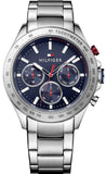 Tommy Hilfiger 1791228 Hudson Chronograph Quartz Men's Watch – Blue Dial & Silver Steel Bracelet