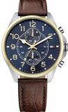 Tommy Hilfiger 1791275 Dean Multi-Function Men's Watch – Blue Dial & Brown Leather Strap
