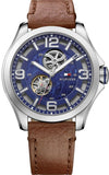 Tommy Hilfiger 1791278 Bruce Analog Men's Watch – Blue Dial & Brown Leather Strap