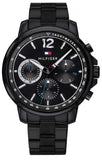 Tommy Hilfiger 1791529 London Chronograph Men's Watch – Black Dial & Black Steel Bracelet