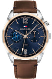 Tommy Hilfiger 1791549 Deacon Quartz Men's Watch – Blue Dial & Brown Leather Strap