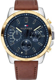 Tommy Hilfiger 1791561 Decker Quartz Men's Watch – Blue Dial & Brown Leather Strap