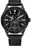 Tommy Hilfiger 1791638 Austin Men's Watch – Black Dial & Black Leather Strap
