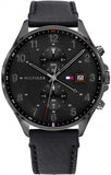Tommy Hilfiger 1791711 West Chronograph Men's Watch – Black Dial & Black Leather Strap