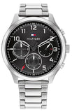 Tommy Hilfiger 1791852 Asher Chronograph Quartz Men's Watch – Black Dial & Silver Steel Bracelet