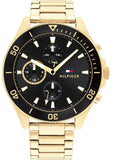 Tommy Hilfiger 1791919 Larson Chronograph Men's Watch – Black Dial & Gold Steel Bracelet