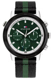 Tommy Hilfiger 1792107 Troy Chronograph Quartz Men's Watch – Green Dial & Two-Tone Nylon Strap