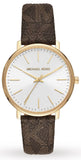 Michael Kors MK2857 Pyper Quartz Women's Watch – Silver Dial & Brown Leather Strap