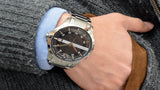 Armani Exchange Hampton AX2103 Men's Chronograph Watch – Black Dial with Silver-Tone Stainless Steel Strap
