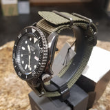 Seiko 5 Sports SRPD65K4 Automatic Men's Watch – Black Dial & Green Nylon Strap