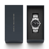 Daniel Wellington DW00100206 Iconic Link Women’s Watch – Black Dial with Silver Stainless Steel Strap